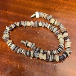 Brown and beige puka shell necklace